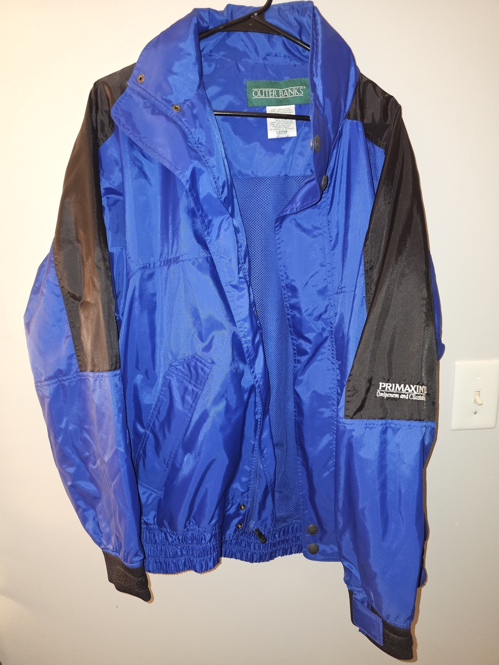Outer Banks Men’s Blue Windbreaker Jacket with Black Accents